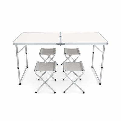 MHome Folding Camping Table With 4 Chairs Set 120x60cm