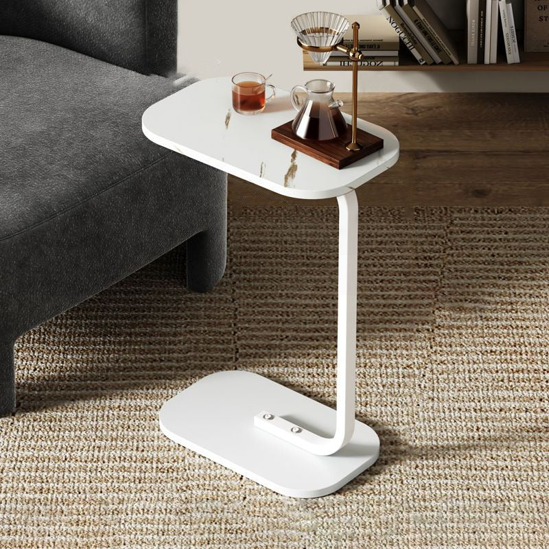 MFurn C-Shaped Side Table – Modern Narrow Coffee Table with Metal Frame for Small Spaces