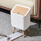 MHome Modern Push Top Trash Can with Lid – 10L Garbage Bin