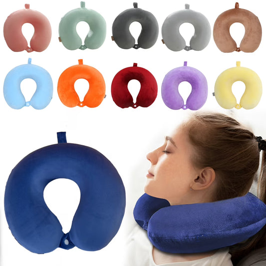 Premium U-Shaped Travel Neck Pillow – Soft Memory Foam Comfort (Multiple Colours)