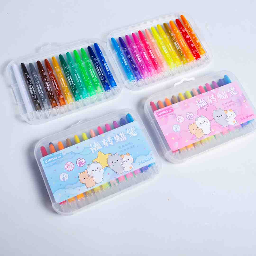 48-Piece Rotating Jumbo Colour Crayons – Non-Toxic, Water-Soluble