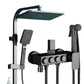 MHome Black & Gold Modern Shower System – 20.3 cm Rain Showerhead, Handheld & Tub Faucet