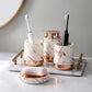 MHome 4-Piece Bathroom Accessory Set – Soap Dispenser, Soap Dish & Toothbrush Holders