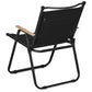 MHome Portable Outdoor Chair with Wood Armrests – Foldable & Heavy-Duty