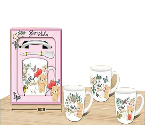 Valentine Coffee Cup and Plat with Spoon