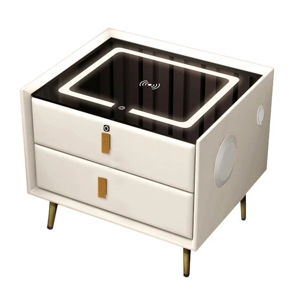 Smart Bedside Table BT, USB + LED +WIRELESS Charger - Various Colours
