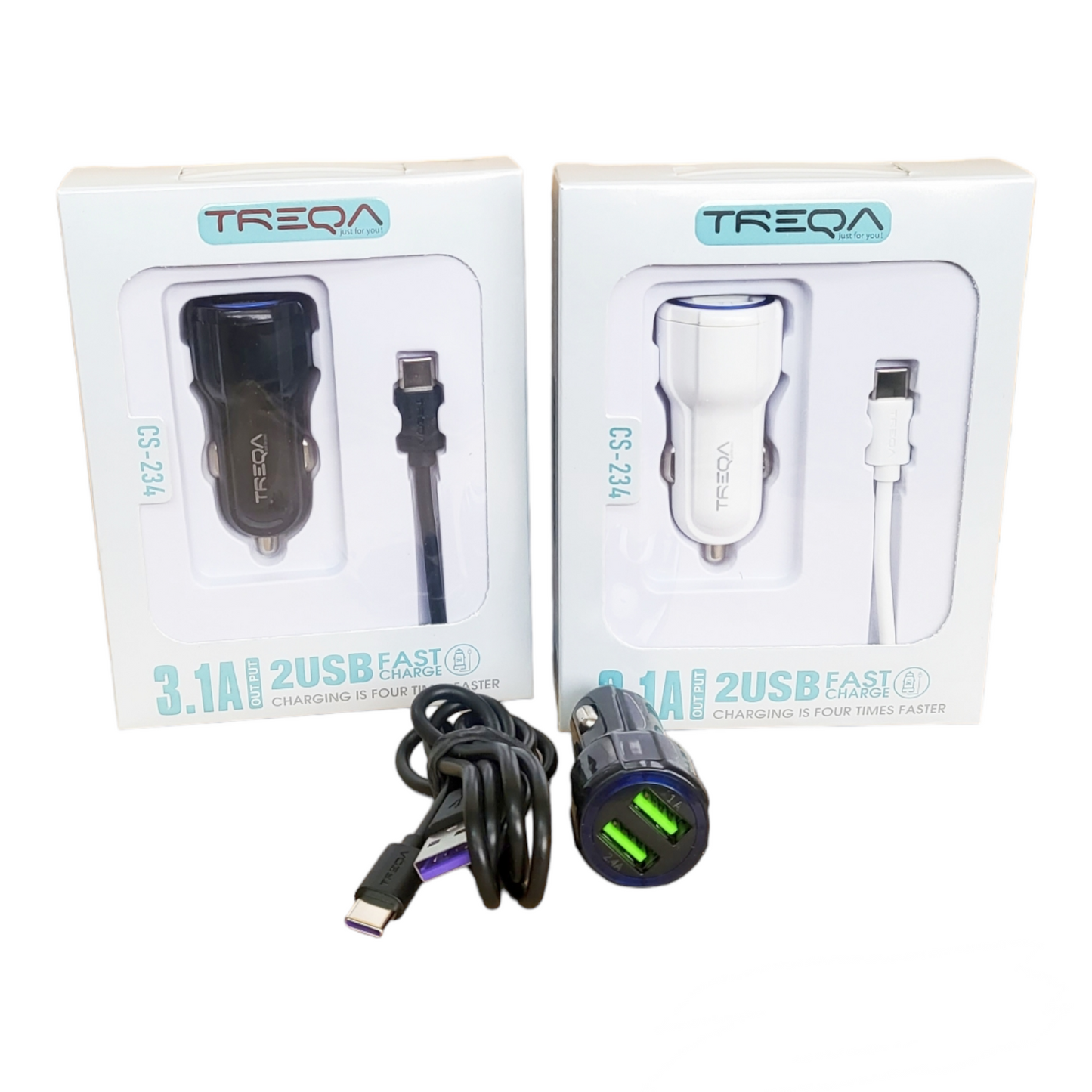 Dual USB Port Car Charger With Cable Megamall Online Store