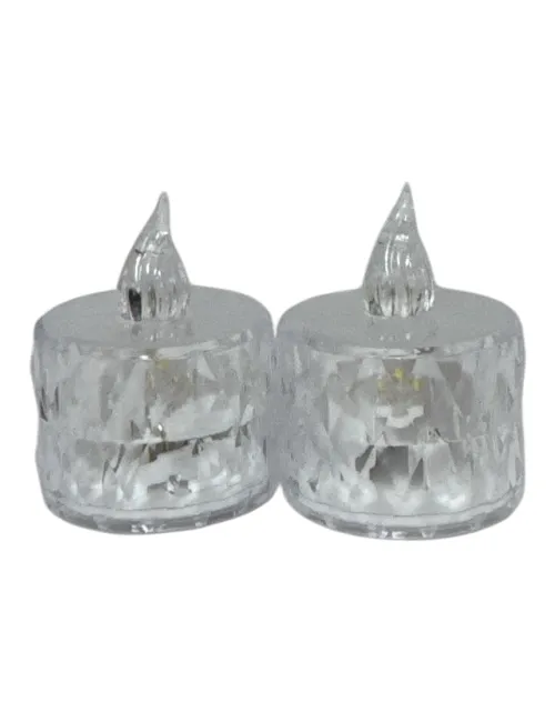 24 Pcs Flameless and Smokeless Transparent Acrylic Led Tea Light Candle
