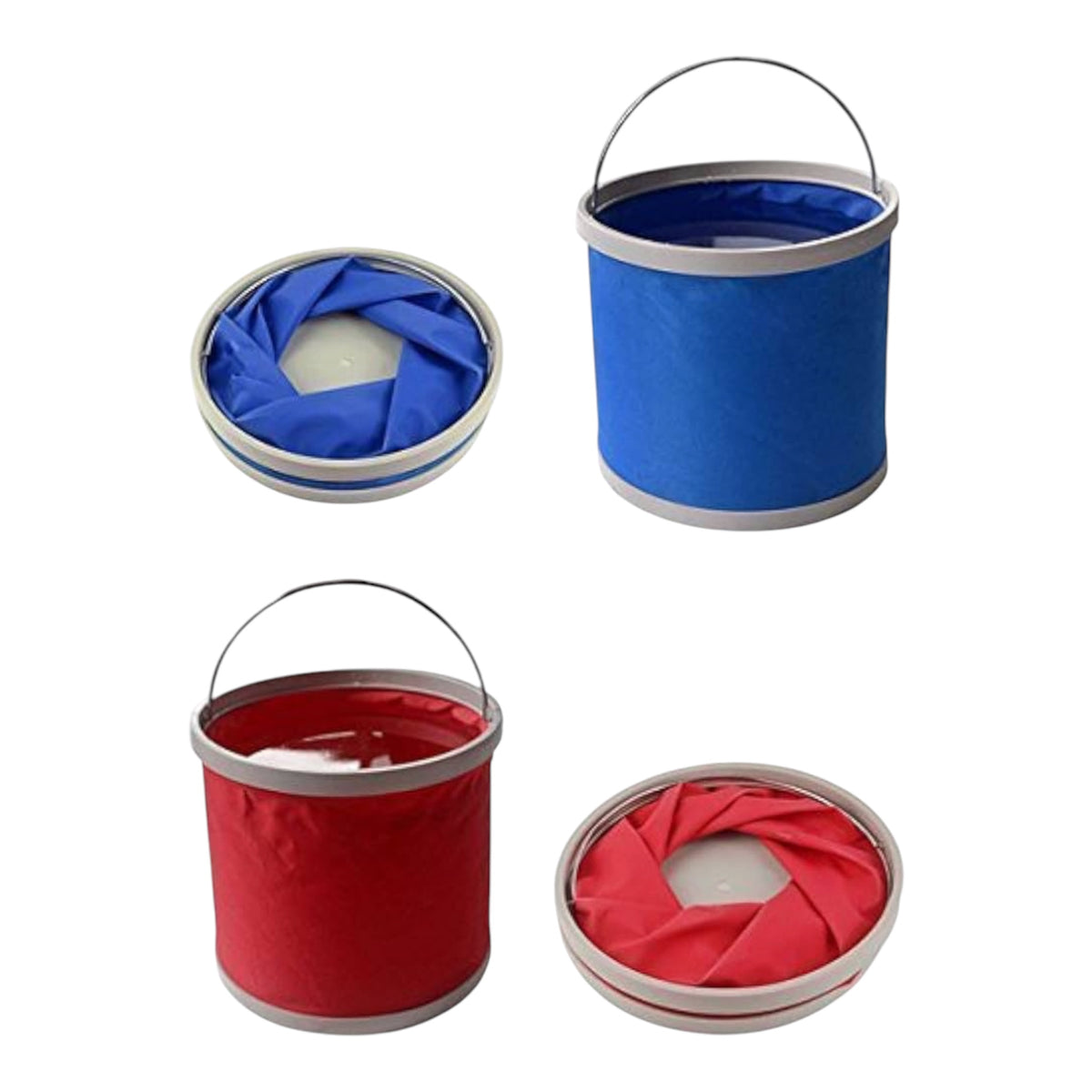 MHome Collapsible Camping Fishing Bucket,11L (2.9 Gallons) Durable Pop Up Water Bucket for Car Washing,Fishing,Boating or Outdoor Activities, Foldable Bucket,Blue or Red Colours