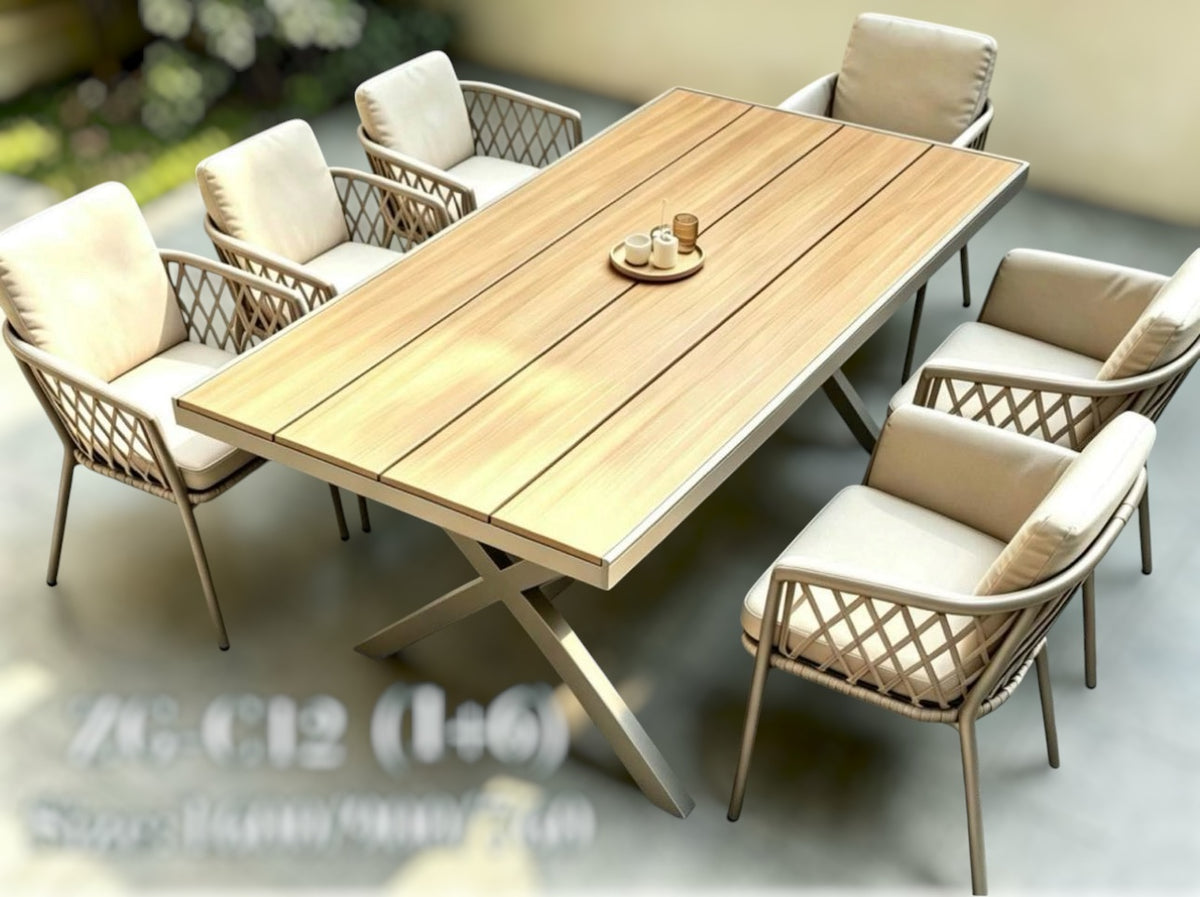 MFURN Trophy 7pc Outdoor Dining Set