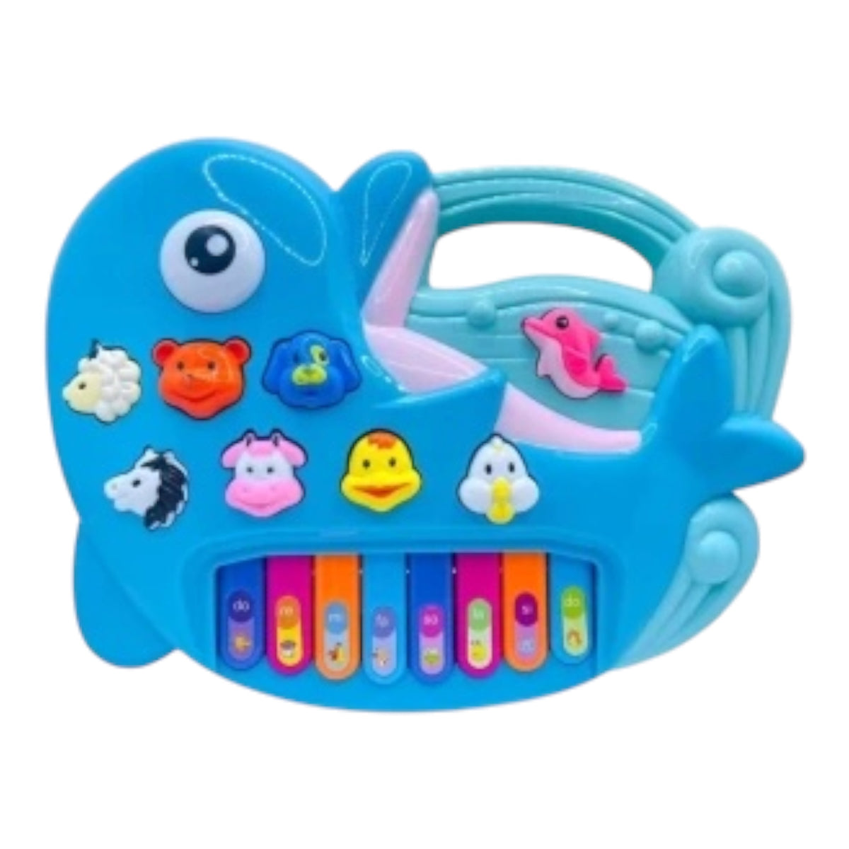 Children’s Dolphin Musical Toy Keyboard with Animal Sounds and Lights