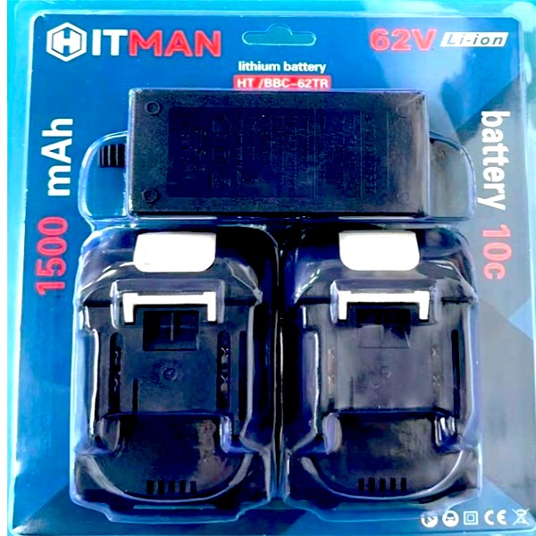 62V 1500mah Lithium Battery Pack of 2 With 220V Charger