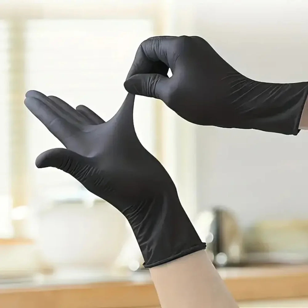 MHome Black Nitrile Disposable Gloves