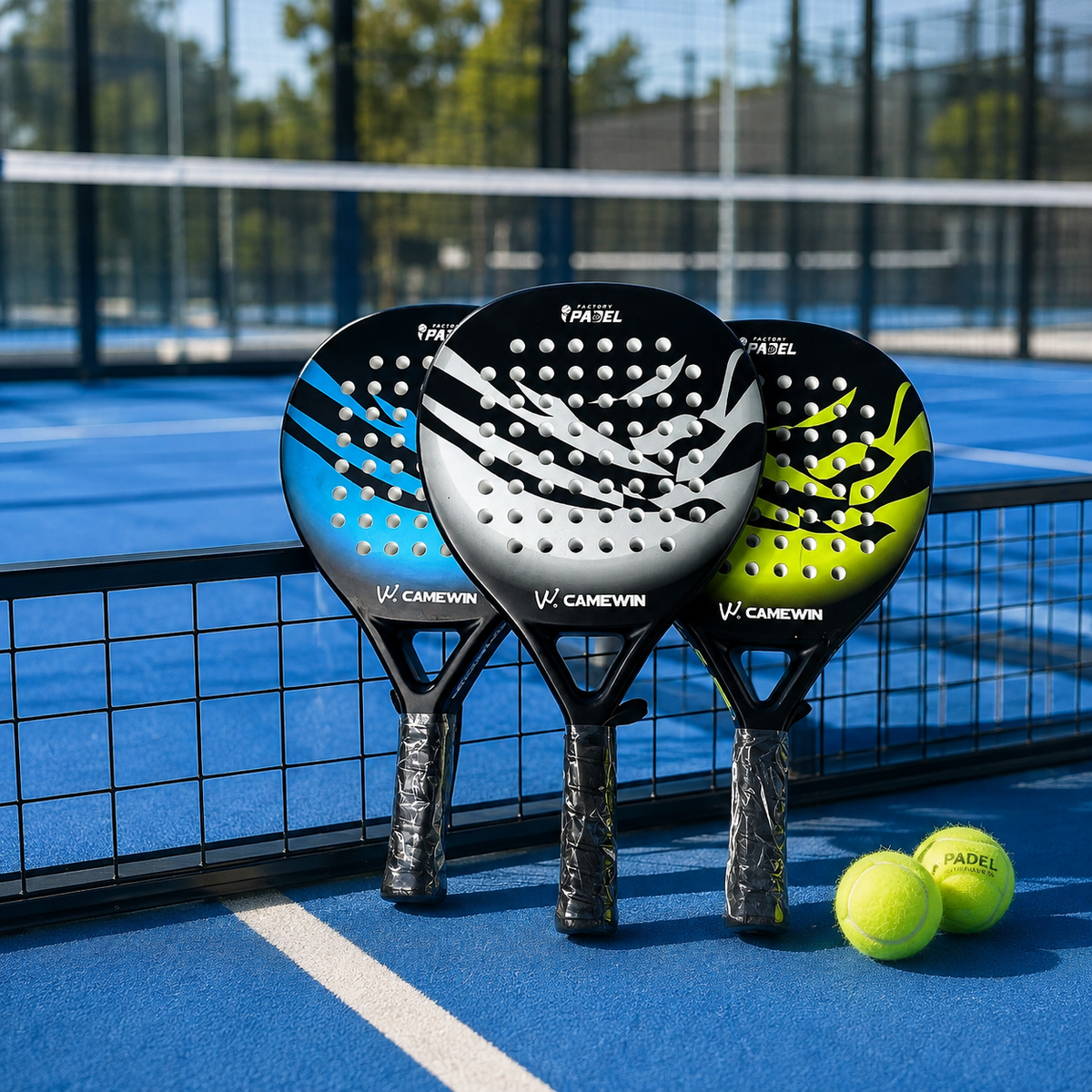 Carbon Fibre Padel Racket / Bat - Marble Design & Padded Carry Bag