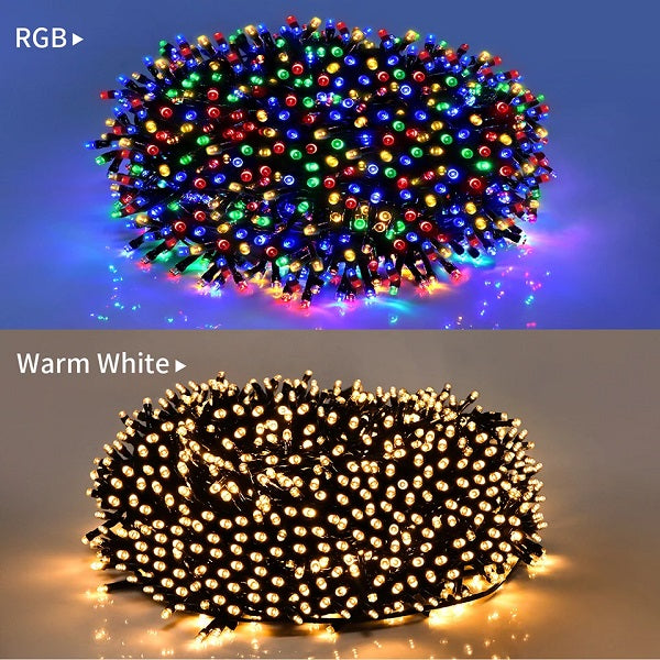 Solar Powered LED Fairy Lights Warm White/RGB And White 100 Bulb 10M