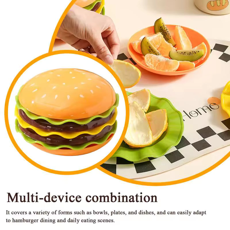 MHome 7-Piece Hamburger Stackable Plate Set