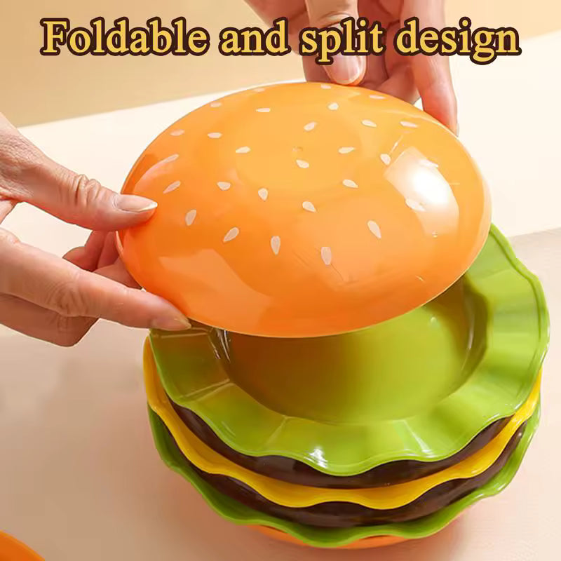 MHome 7-Piece Hamburger Stackable Plate Set