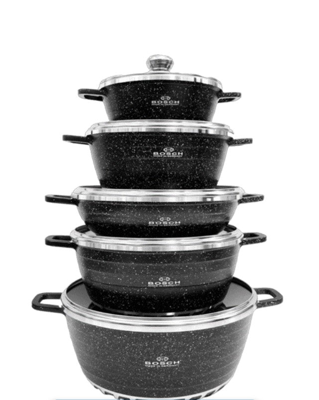 Aluminum 10 Piece Bosch Non Stick Coating Pot Set