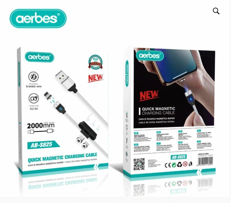 Aerbes AB-S825 Quick Charging Magnetic Cable 3 IN 1 5V 3A 2Meters