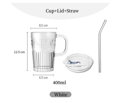 Tumbler Mug with Lid and Straw