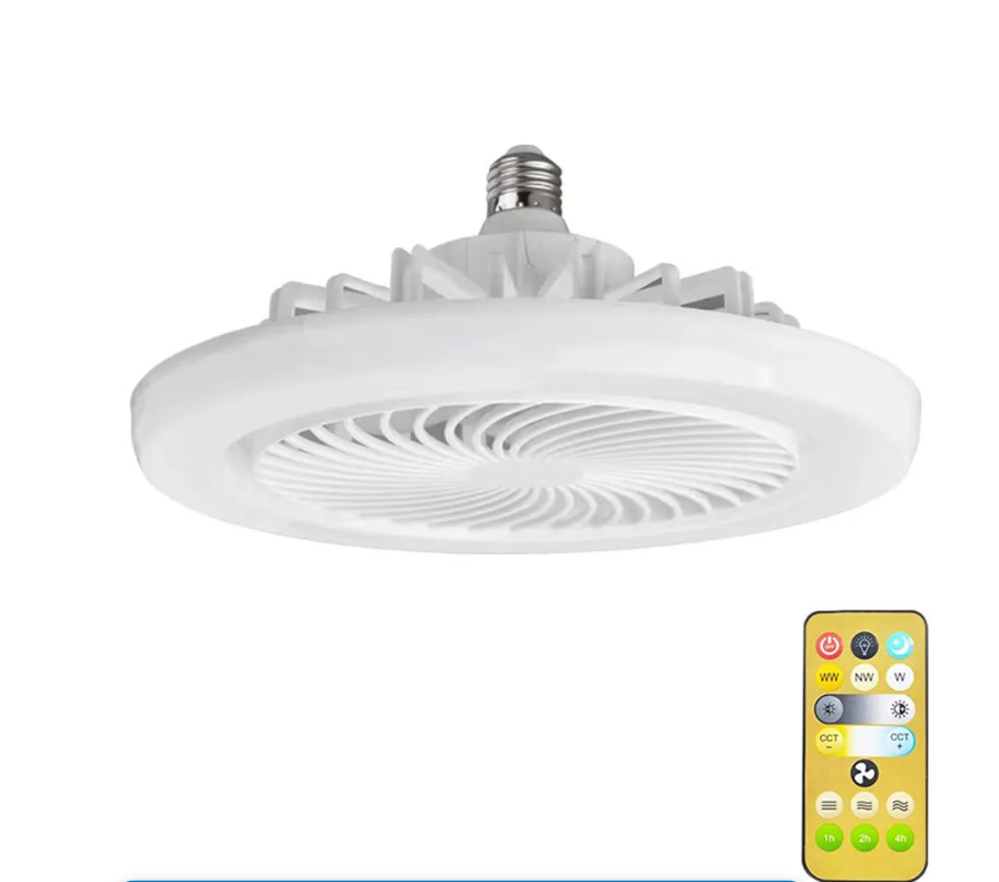 MTech LED Ceiling Light with Fan & Remote – 360° Rotation, 6500K