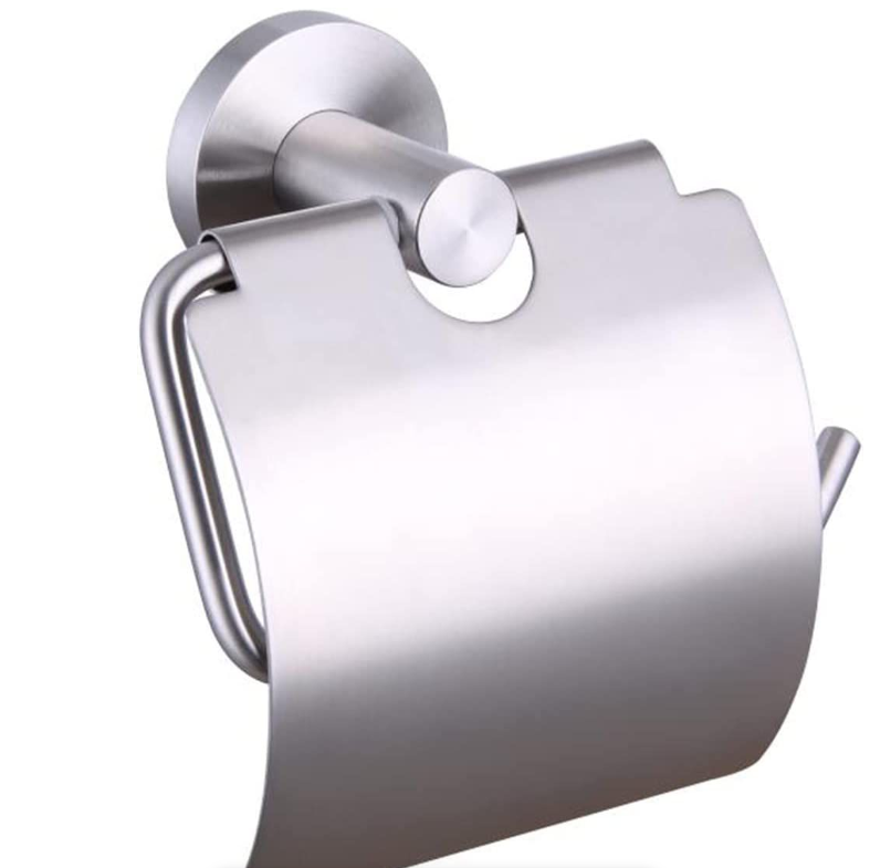 Chrome Toilet Paper Dispenser With Cover - Silver