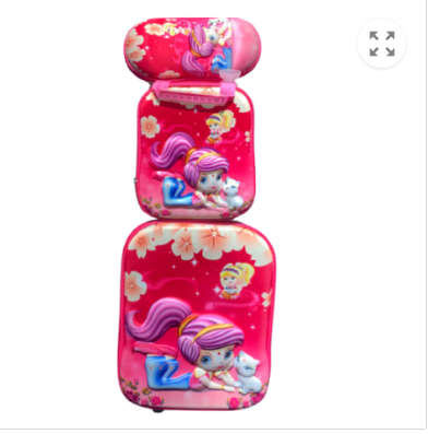 School Kids Trolley Bag Set Of 3 -Pink