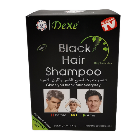 Dexe Black Hair Shampoo Dye Men/Women 25ml-10 Sachet Per Box