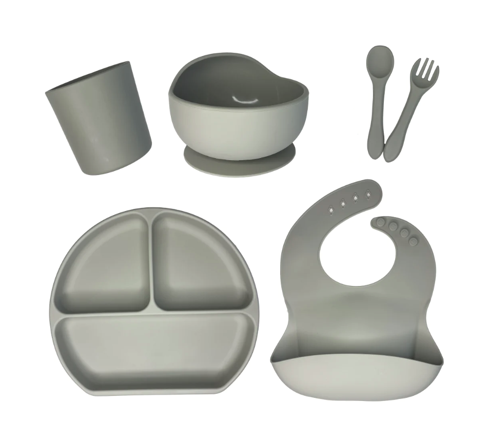 Silicone Baby Tableware Suit Feeding Set- 6 Piece