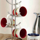 Heavy Duty Stainless Steel 6 Cup Mug Tree Stand Kitchen Cups Holder