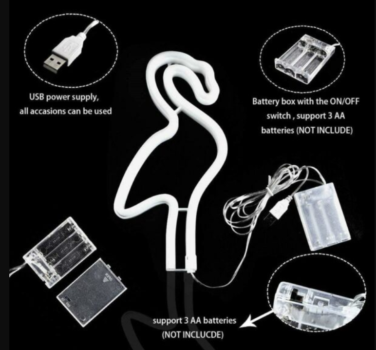 Flamingo Neon Sign USB And Battery Operated Decoration Lamp