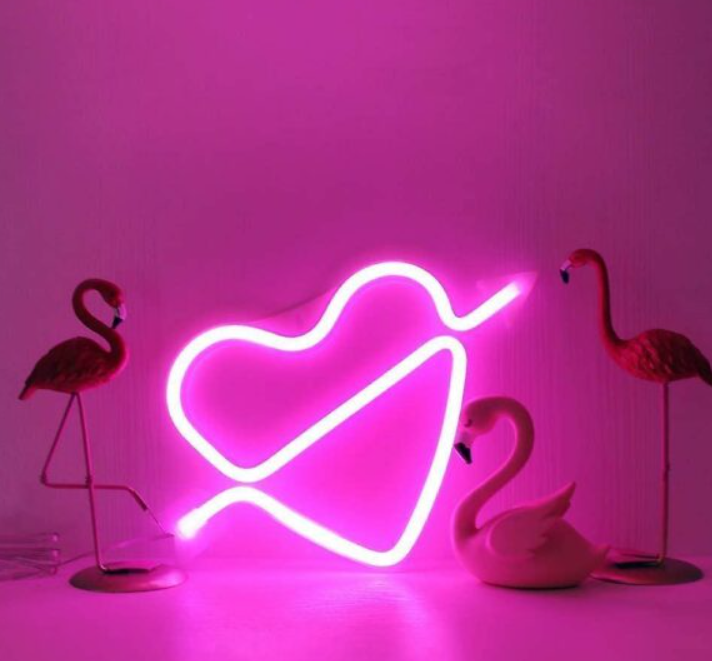 FA-A29 Cupid Heart Neon Sign USB And Battery Operated