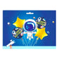 Blue 5 in 1 Cute Spaceship Astronaut Outer space Theme Foil Mylar Balloon Set