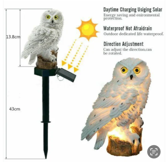 Owl Design Solar Garden Light