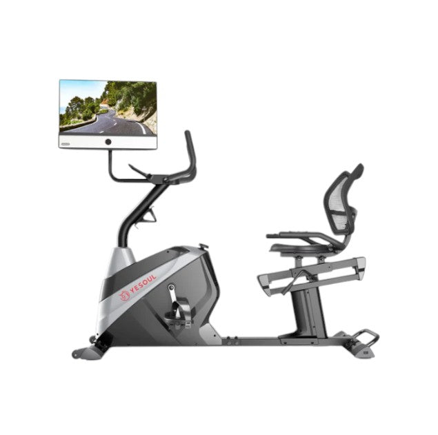 Yesoul J1 Plus Smart Magnetic Recumbent Bike with 21.5” Rotating Screen & Bluetooth