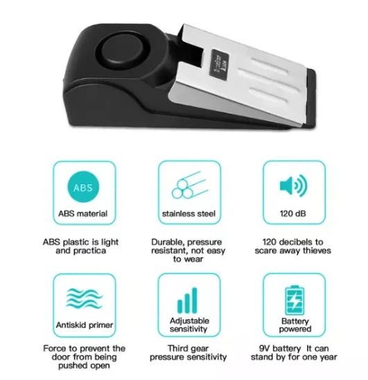 Portable Door Stop Stippers Wedge Security Alarm