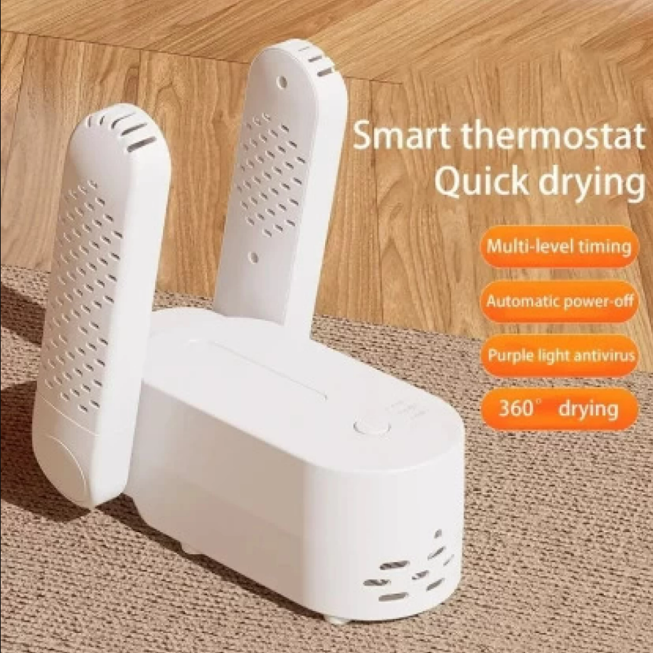 Electric Shoe Dryer & Sterilizer Hanger – Portable Foldable Deodorizing Heater (White)