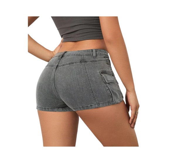 Ladies Sexy Denim Shorts Grey