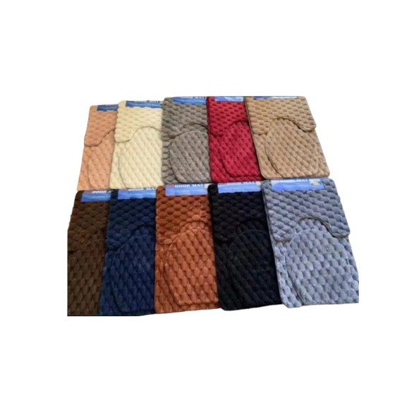 Bathroom Mat Set 3pc - Various Colours