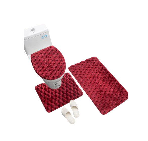 Bathroom Mat Set 3pc - Various Colours