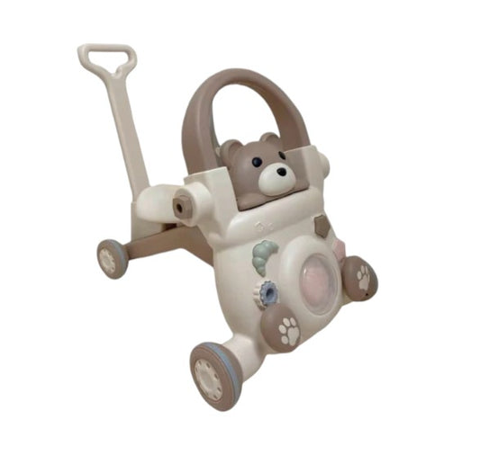 4-in-1 Baby Walker with Parent Push Handle, Baby Push Walker, Multifunctional Baby Sit to Stand Walker