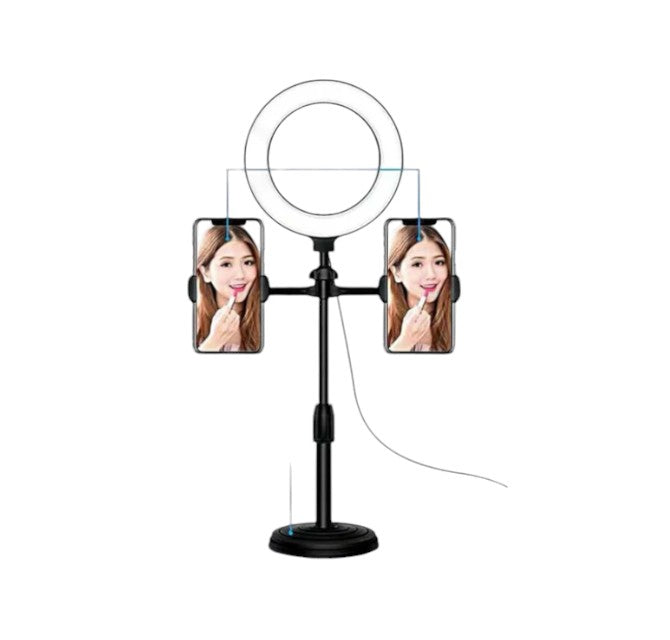 LED Ring Light Set With a Tripod Stand and A Dual Phone Clip