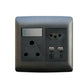 4X4 USB/EURO/Single  Socket Black