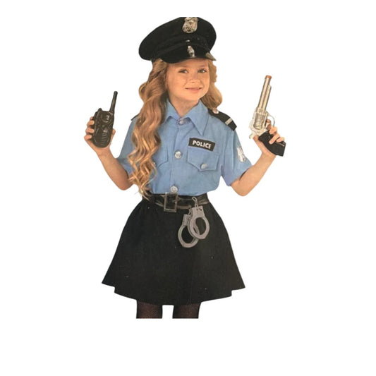 Policewomen Uniform Set for Girls – Kids Costume for Theme Party, Role Play & Halloween