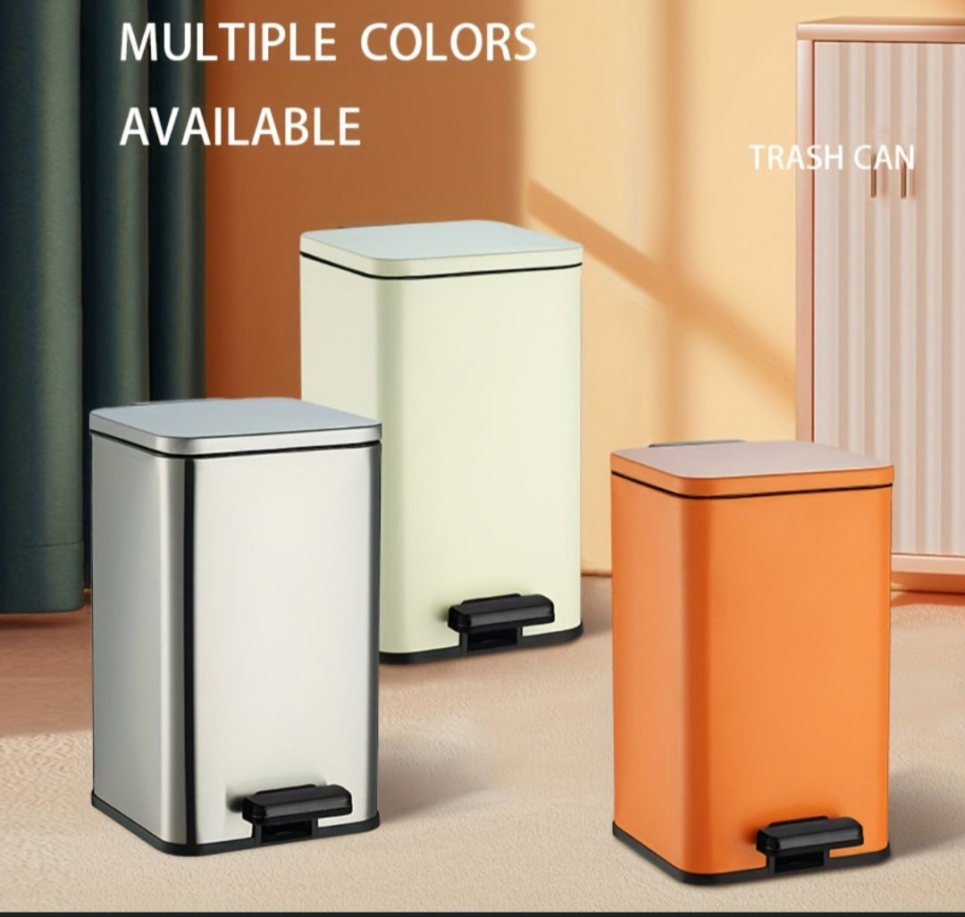 Household Stainless Steel Foot Pedal Rectangular Bin 10L