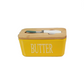 MHome Ceramic Butter Dish with Bamboo Lid and Stainless Steel Knife