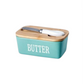 MHome Ceramic Butter Dish with Bamboo Lid and Stainless Steel Knife