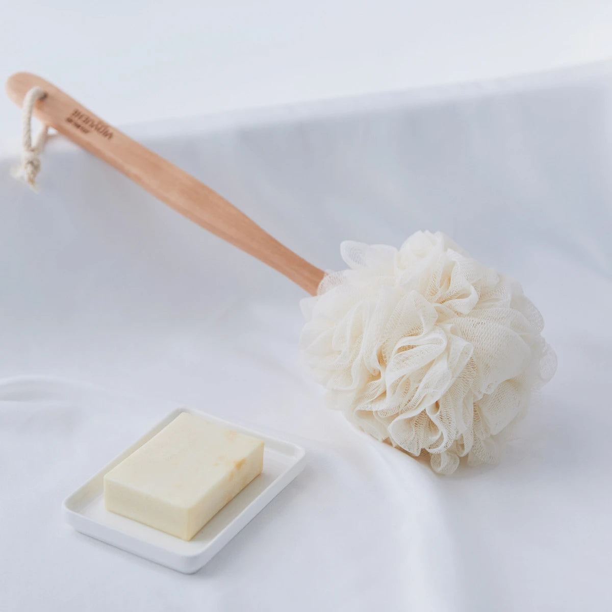 Shower Sponge  With Wooden Handle -1pc