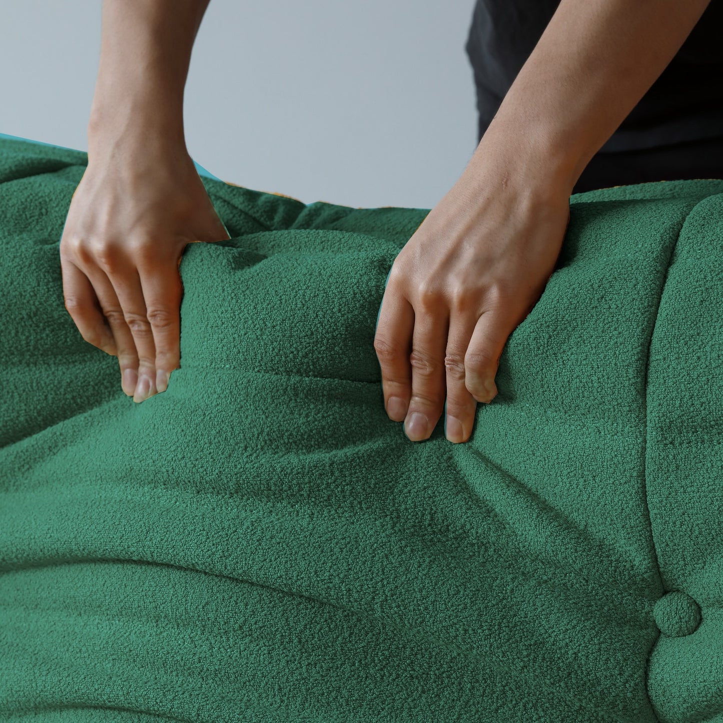 MFurn Adult Vacuum-compressed Bean Bag Chair – Teddy Fabric Memory Foam Lazy Sofa