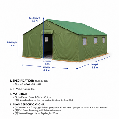 ReliefPro Large Insulated Frame Tent 4.6m x 5.8m